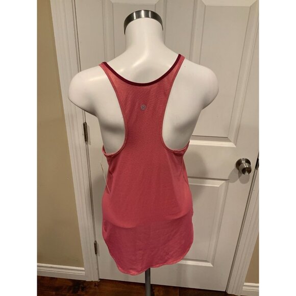 Lululemon Pink Metallic Shimmering Striped Tank Top, Size 6 - Picture 4 of 5